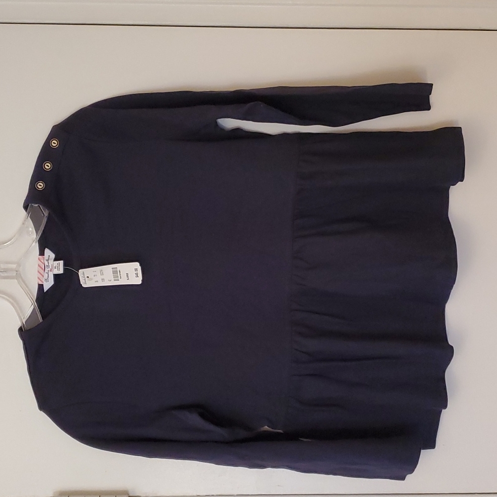 Brooks Brothers NWT Girls Navy Long Sleeved Shirt Size XL